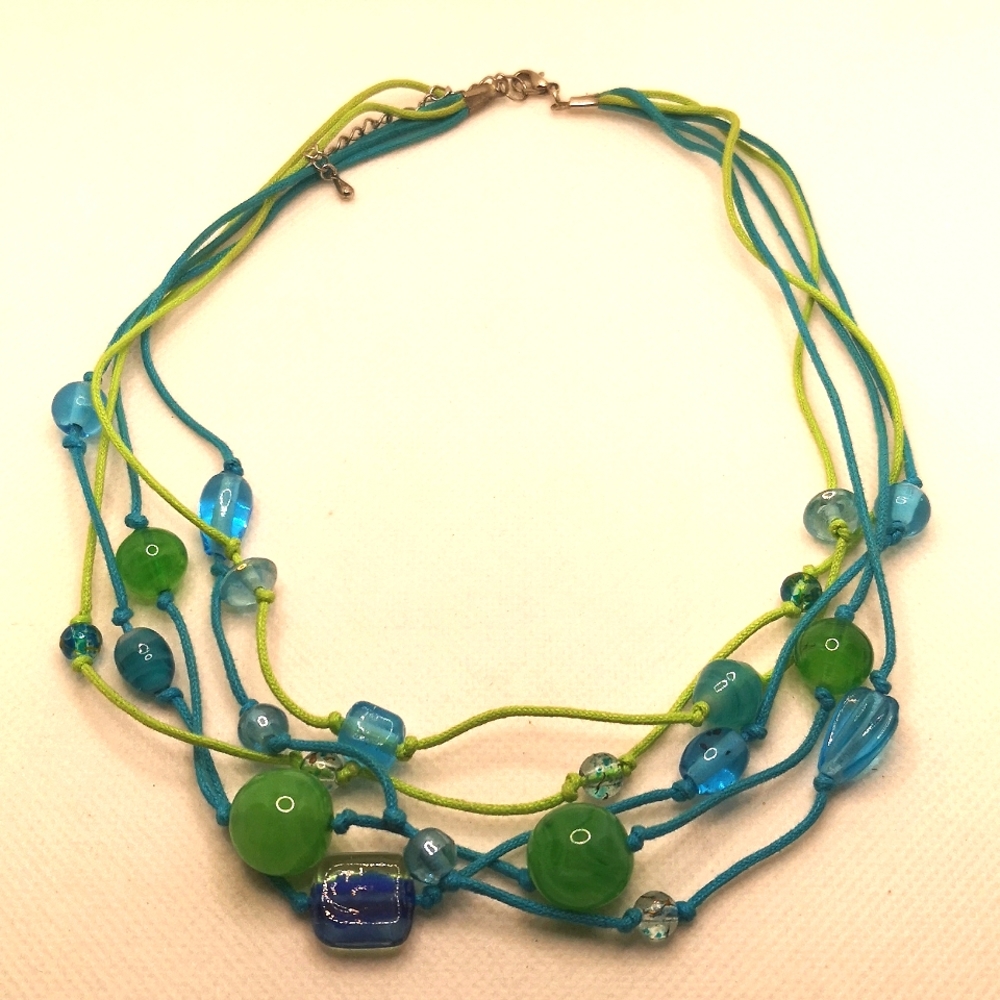 Handmade glass bead necklace